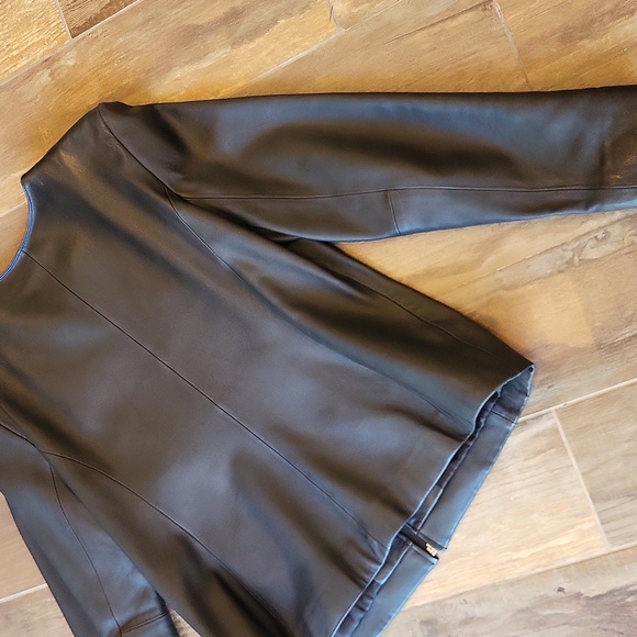 Hillard & Hanson 100% Lambskin Full Zip Fully Lined Leather Jacket w/ Pockets, M - Picture 7 of 14